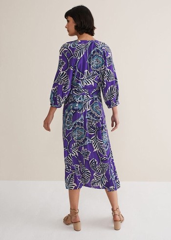 Phase Eight Erin Paisley Dress Purple Canada | VFYQSA-143